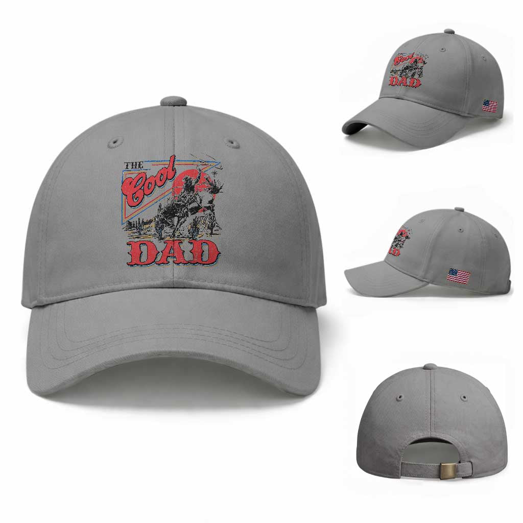Funny Western Cowboy The Cool Dad Baseball Cap Father's Day TS11 Baseball Cap Universal Fit Sport Gray Print Your Wear