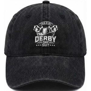 Funny This Is My Derby Day Suit Washed Cotton Baseball Cap Horse Racing TS11 Print Your Wear