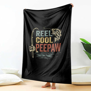 Funny Reel Cool Peepaw Throw Blanket Fishing Grandpa Fisherman Father's Day TS11 Print Your Wear