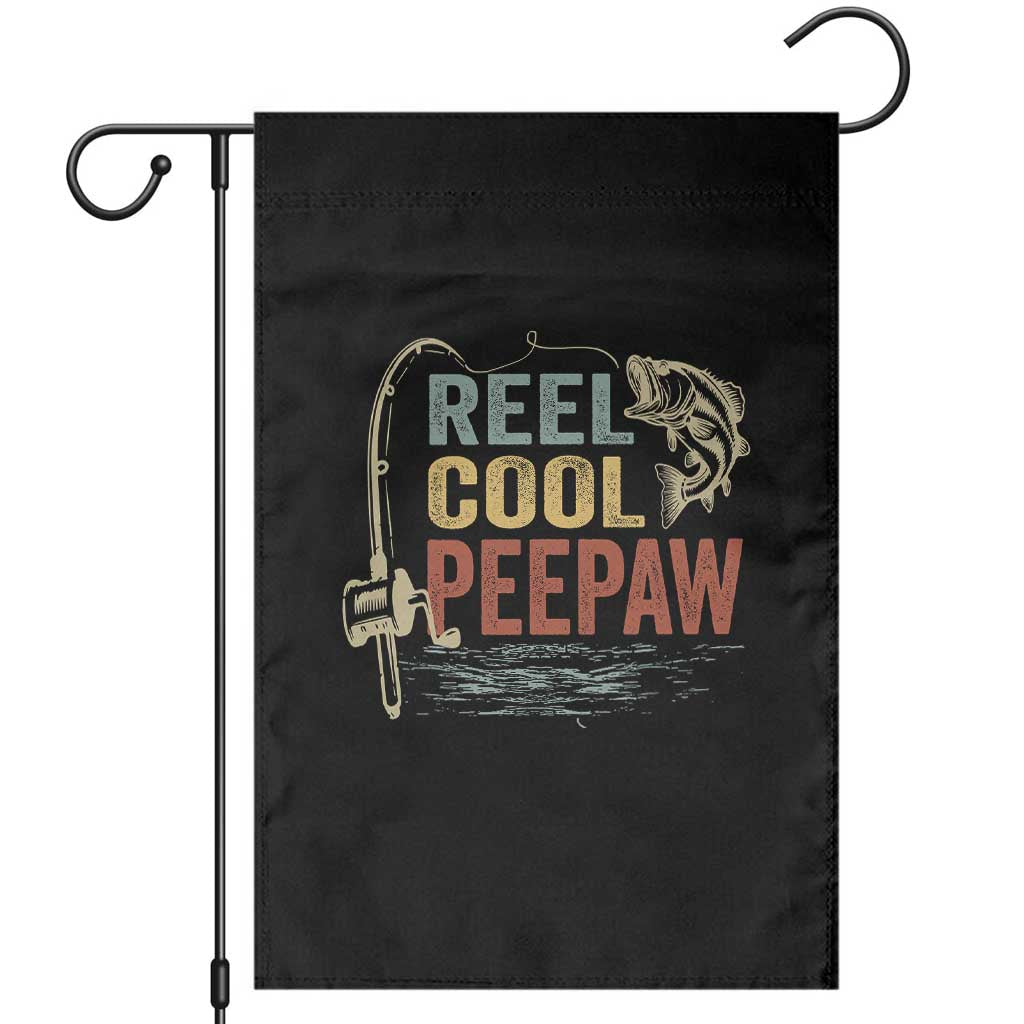 Funny Reel Cool Peepaw Garden Flag Fishing Grandpa Fisherman Father's Day TS11 Black Print Your Wear
