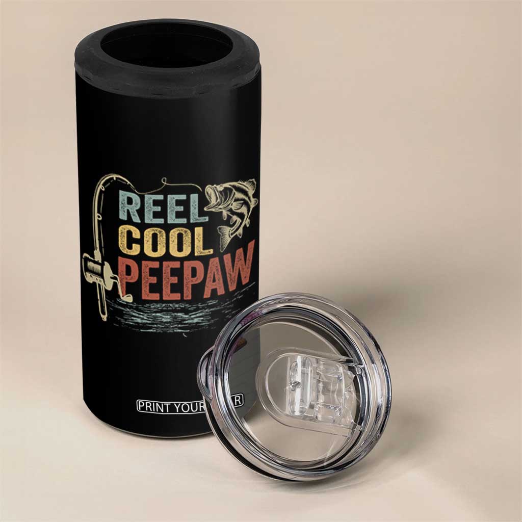 Funny Reel Cool Peepaw 4 in 1 Can Cooler Tumbler Fishing Grandpa Fisherman Father's Day TS11 Print Your Wear