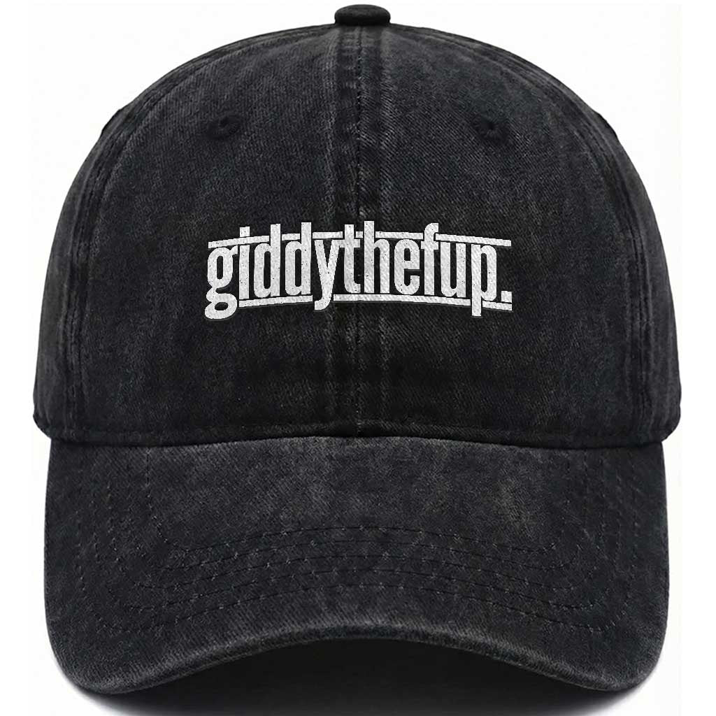 Funny Giddythefup Derby Day Washed Cotton Baseball Cap Derby Giddy Up Horse Racing TS11 Print Your Wear