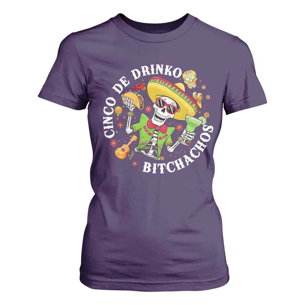 Cinco De Drinko Bitchachos T Shirt For Women Funny Cinco De Mayo Drinking Mexican Fiesta TS11 Purple Print Your Wear