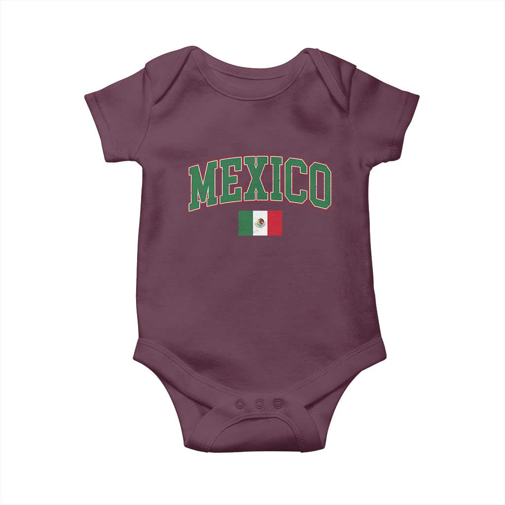 Mexico Flag Vintage Mexican Pride Heritage Baby Onesie TS11 Maroon Print Your Wear