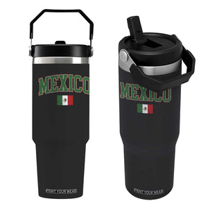Mexico Flag Vintage Mexican Pride Heritage Flip Straw Tumbler TS11 One Size: 30 oz Black Print Your Wear