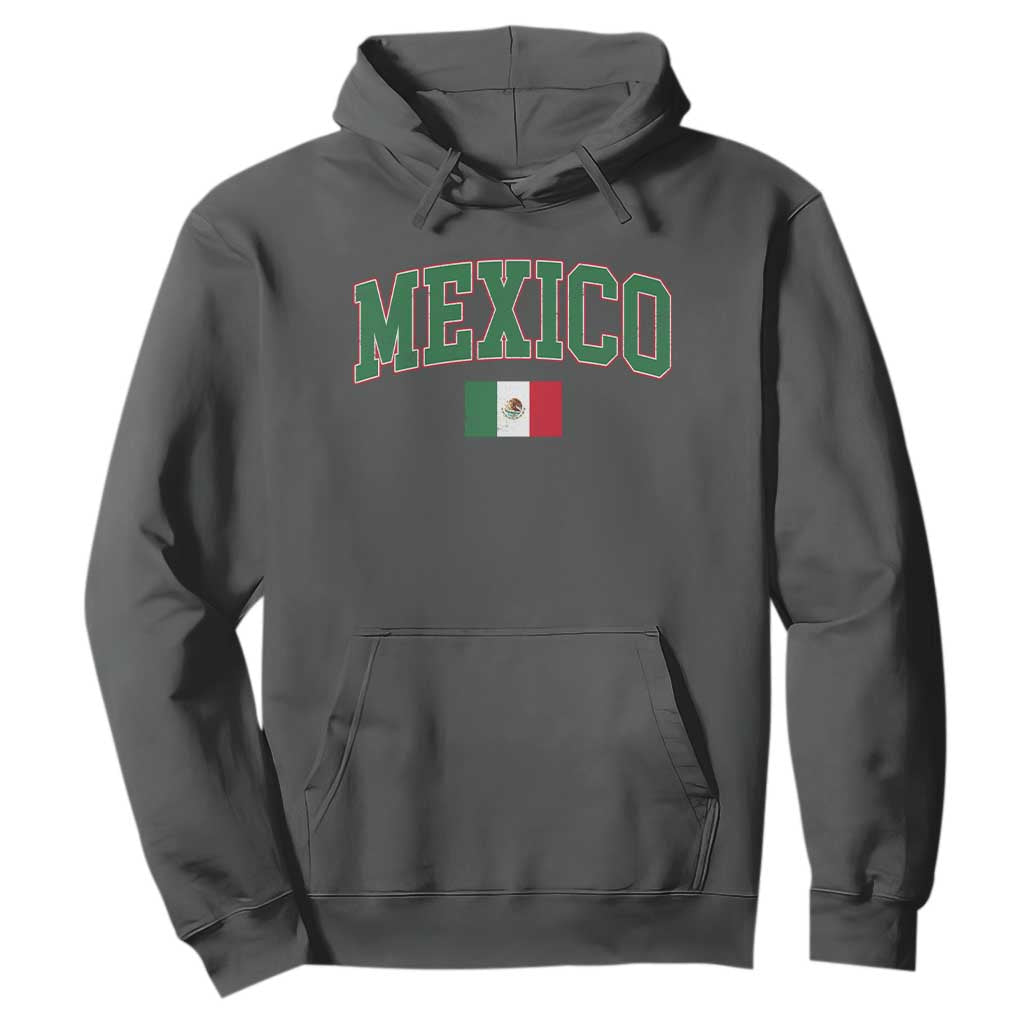Mexico Flag Vintage Mexican Pride Heritage Hoodie TS11 Dark Heather Print Your Wear