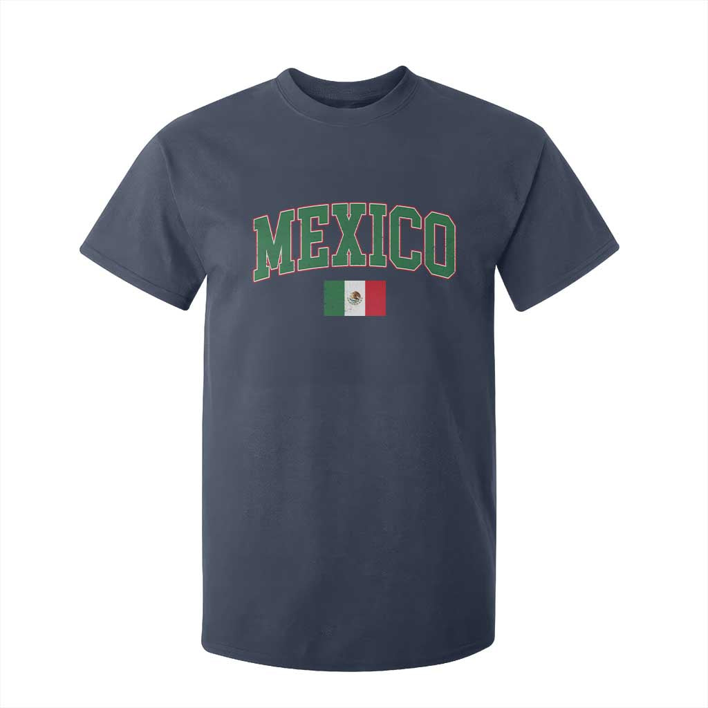 Mexico Flag Vintage Mexican Pride Heritage T Shirt For Kid TS11 Navy Print Your Wear