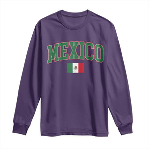 Mexico Flag Vintage Mexican Pride Heritage Long Sleeve Shirt TS11 Purple Print Your Wear