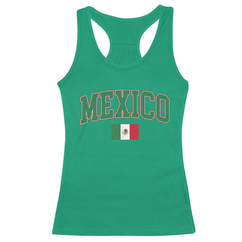 Mexico Flag Vintage Mexican Pride Heritage Racerback Tank Top TS11 Irish Green Print Your Wear