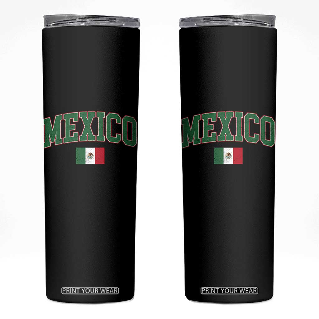 Mexico Flag Vintage Mexican Pride Heritage Skinny Tumbler TS11 Black Print Your Wear