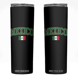 Mexico Flag Vintage Mexican Pride Heritage Skinny Tumbler TS11 Black Print Your Wear