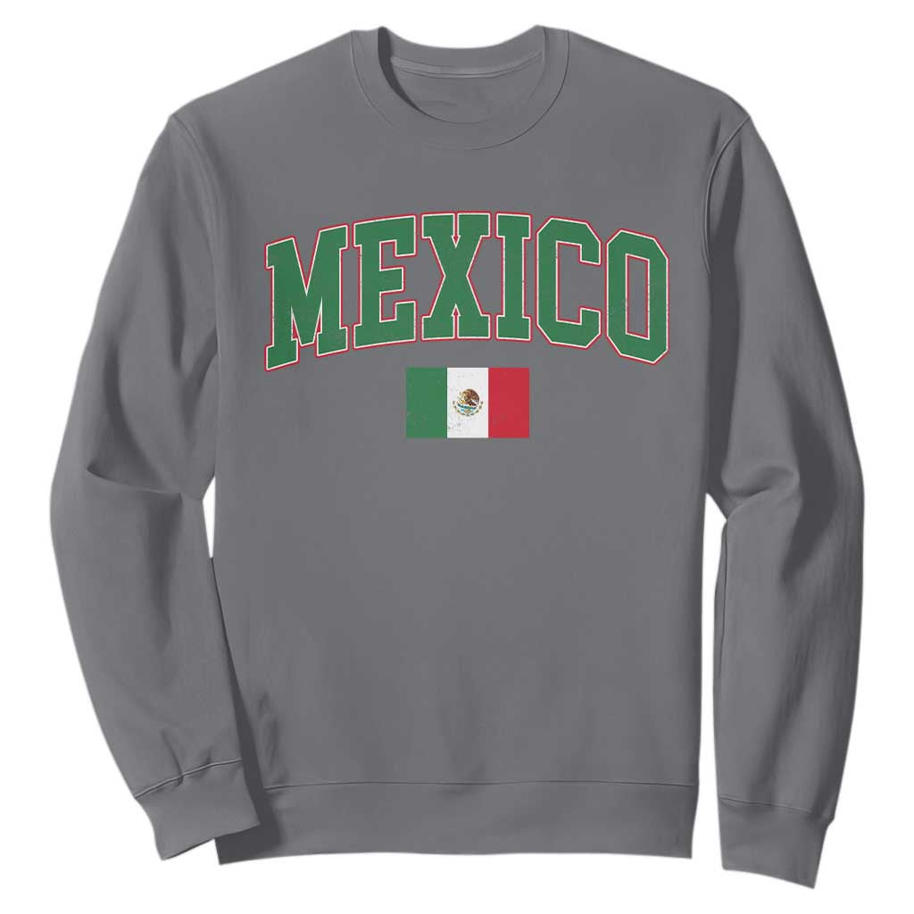 Mexico Flag Vintage Mexican Pride Heritage Sweatshirt TS11 Charcoal Print Your Wear