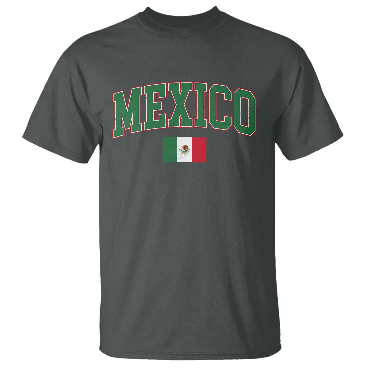 Mexico Flag Vintage Mexican Pride Heritage T Shirt TS11 Dark Heather Print Your Wear