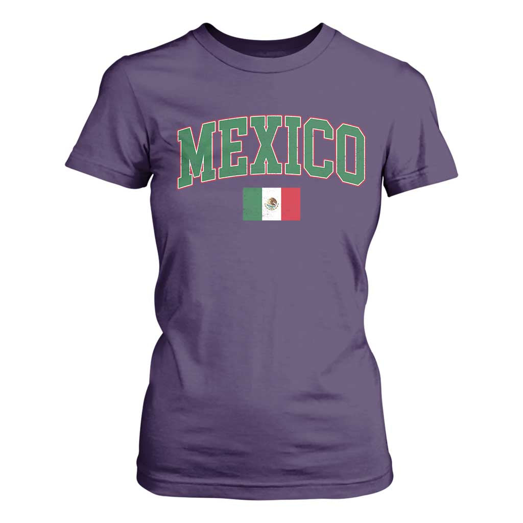 Mexico Flag Vintage Mexican Pride Heritage T Shirt For Women TS11 Purple Print Your Wear