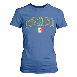 Mexico Flag Vintage Mexican Pride Heritage T Shirt For Women TS11 Royal Blue Print Your Wear