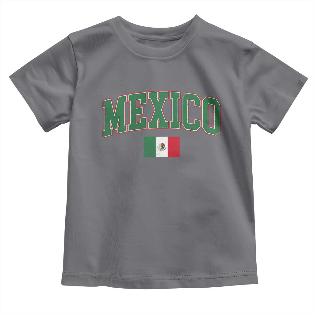 Mexico Flag Vintage Mexican Pride Heritage Toddler T Shirt TS11 Charcoal Print Your Wear