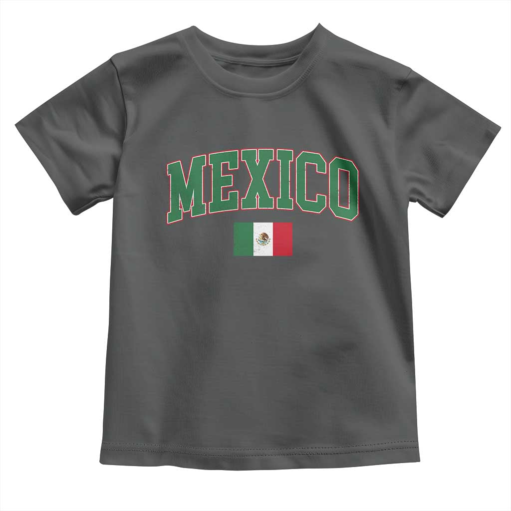 Mexico Flag Vintage Mexican Pride Heritage Toddler T Shirt TS11 Dark Heather Print Your Wear