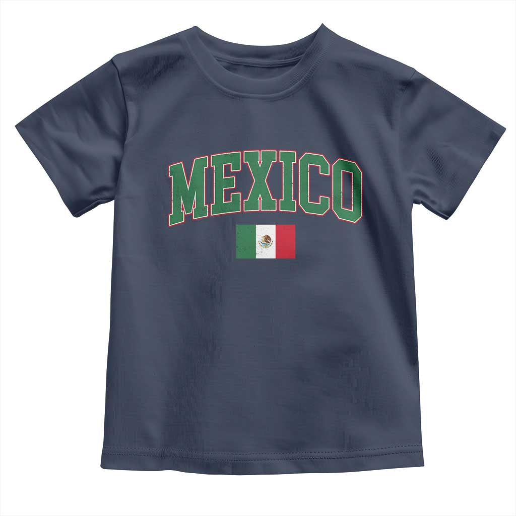 Mexico Flag Vintage Mexican Pride Heritage Toddler T Shirt TS11 Navy Print Your Wear