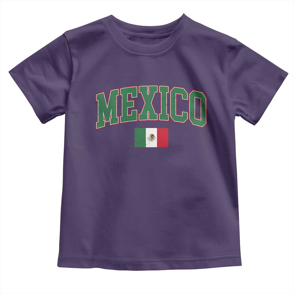 Mexico Flag Vintage Mexican Pride Heritage Toddler T Shirt TS11 Purple Print Your Wear