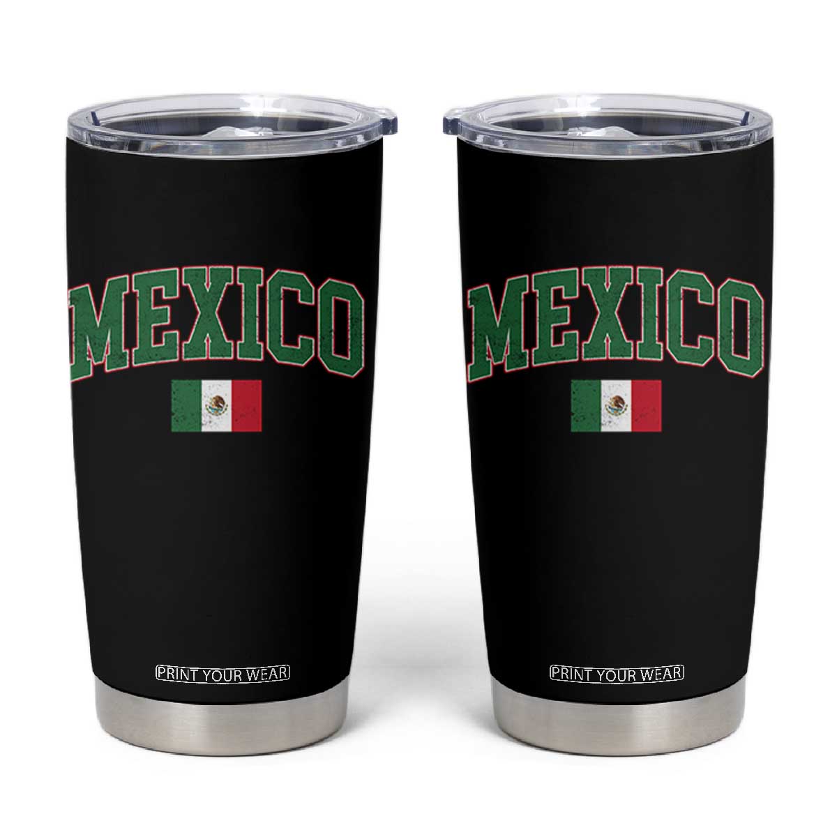 Mexico Flag Vintage Mexican Pride Heritage Tumbler Cup TS11 Black Print Your Wear