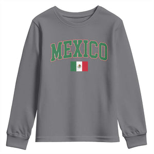 Mexico Flag Vintage Mexican Pride Heritage Youth Sweatshirt TS11 Charcoal Print Your Wear
