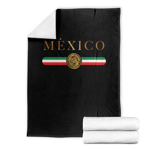 Mexican Heritage Pride Throw Blanket Mexico Vintage Flag Coat of Arms Graphic TS11 Black Print Your Wear
