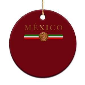 Mexican Heritage Pride Ceramic Ornament Mexico Vintage Flag Coat of Arms Graphic TS11 1pc Red Print Your Wear