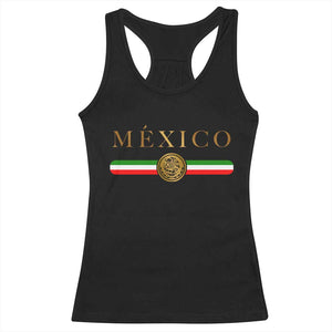Mexican Heritage Pride Racerback Tank Top Mexico Vintage Flag Coat of Arms Graphic TS11 Black Print Your Wear