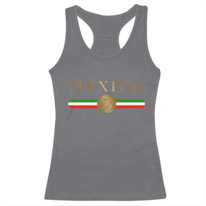 Mexican Heritage Pride Racerback Tank Top Mexico Vintage Flag Coat of Arms Graphic TS11 Charcoal Print Your Wear