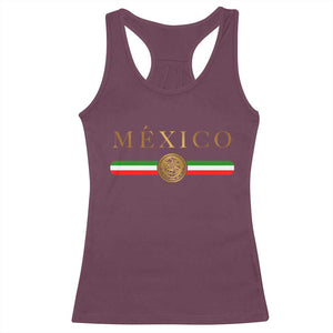 Mexican Heritage Pride Racerback Tank Top Mexico Vintage Flag Coat of Arms Graphic TS11 Maroon Print Your Wear