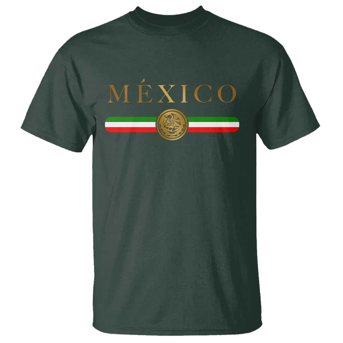 Mexican Heritage Pride T Shirt Mexico Vintage Flag Coat of Arms Graphic TS11 Dark Forest Green Print Your Wear