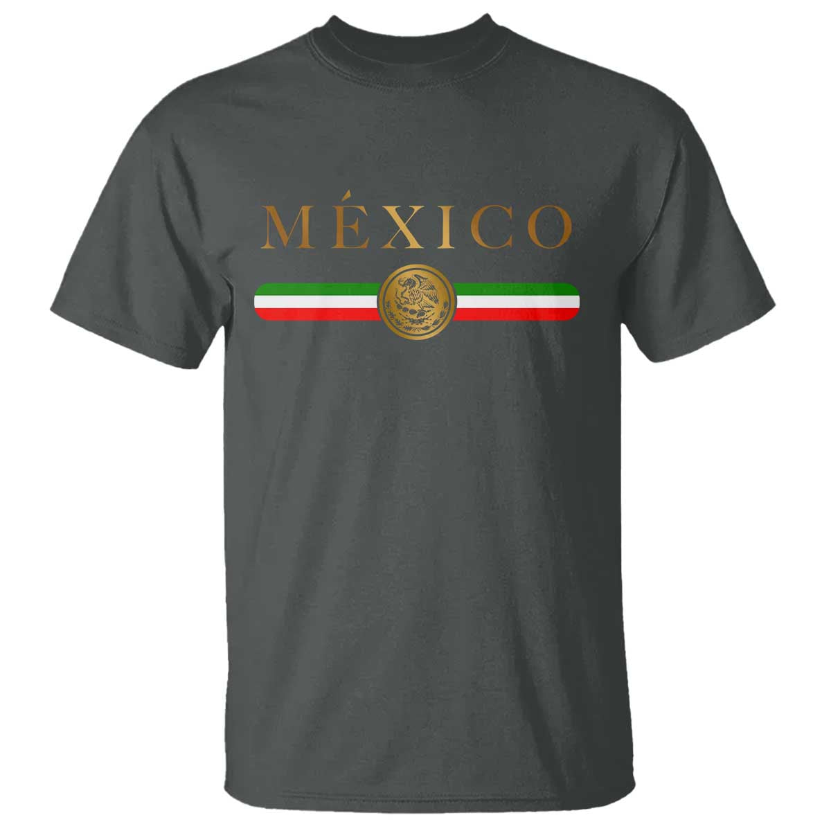 Mexican Heritage Pride T Shirt Mexico Vintage Flag Coat of Arms Graphic TS11 Dark Heather Print Your Wear