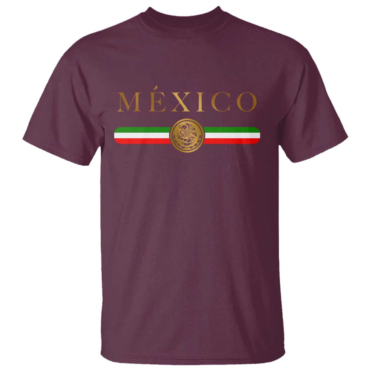 Mexican Heritage Pride T Shirt Mexico Vintage Flag Coat of Arms Graphic TS11 Maroon Print Your Wear