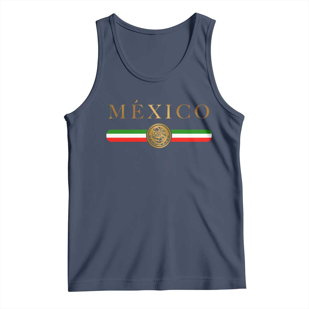 Mexican Heritage Pride Tank Top Mexico Vintage Flag Coat of Arms Graphic TS11 Navy Print Your Wear