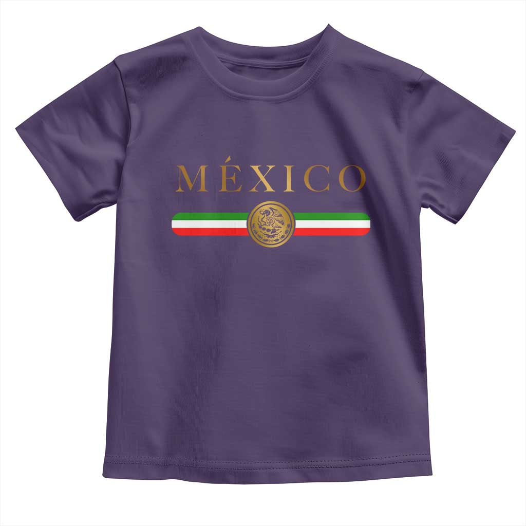 Mexican Heritage Pride Toddler T Shirt Mexico Vintage Flag Coat of Arms Graphic TS11 Purple Print Your Wear