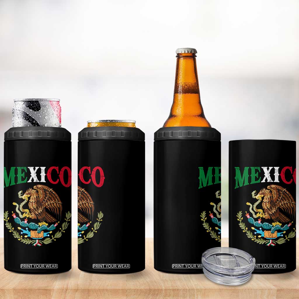 Mexican Coat Of Arms Mexico Vintage Flag 4 in 1 Can Cooler Tumbler TS11 Print Your Wear