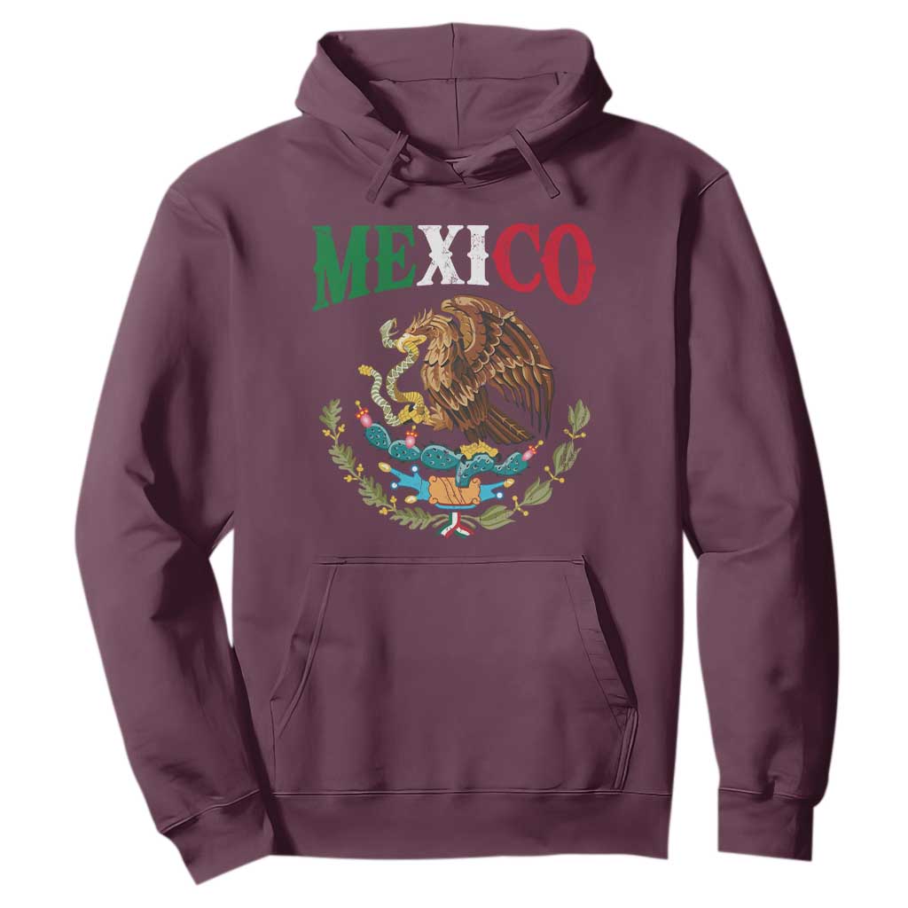 Mexican Coat Of Arms Mexico Vintage Flag Hoodie TS11 Maroon Print Your Wear