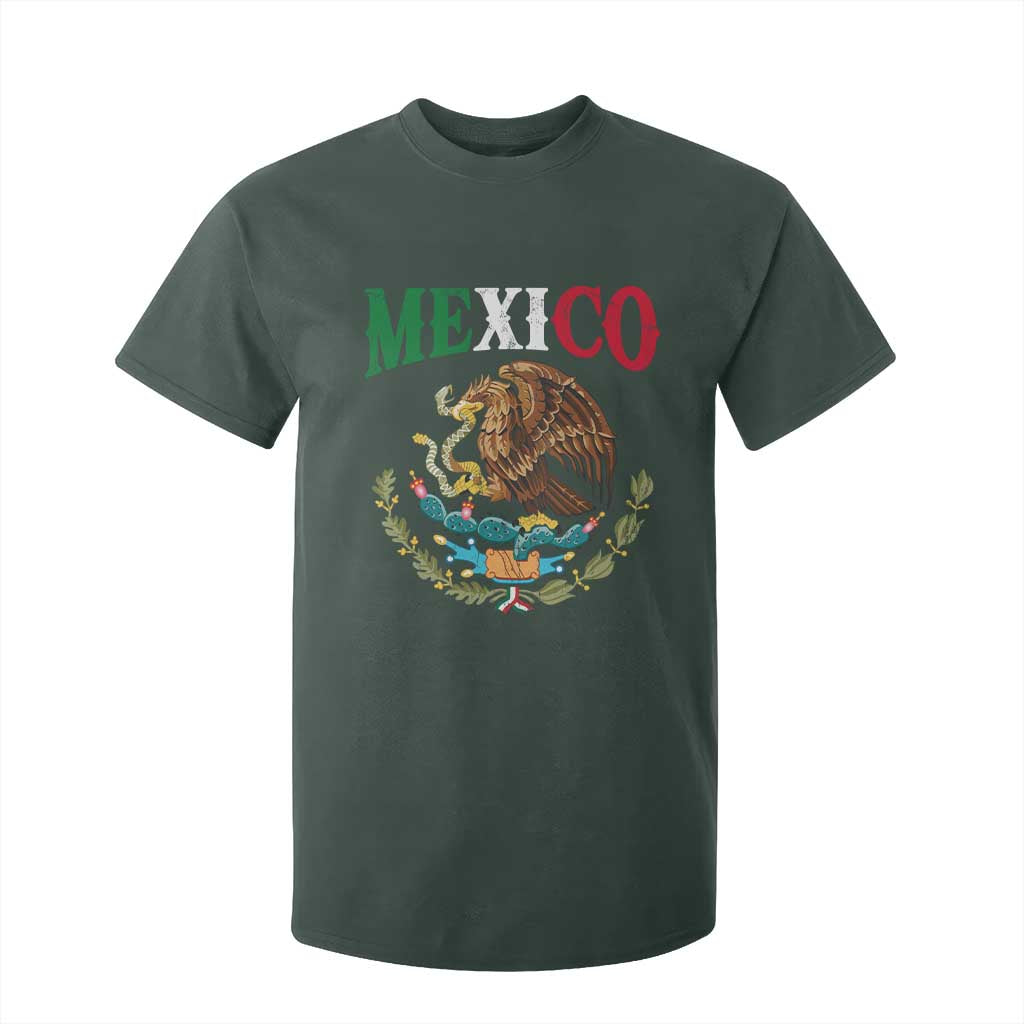Mexican Coat Of Arms Mexico Vintage Flag T Shirt For Kid TS11 Dark Forest Green Print Your Wear