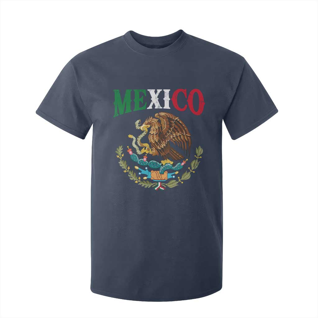 Mexican Coat Of Arms Mexico Vintage Flag T Shirt For Kid TS11 Navy Print Your Wear
