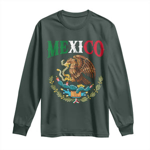 Mexican Coat Of Arms Mexico Vintage Flag Long Sleeve Shirt TS11 Dark Forest Green Print Your Wear