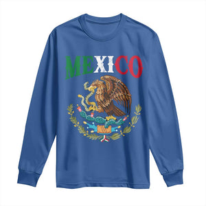 Mexican Coat Of Arms Mexico Vintage Flag Long Sleeve Shirt TS11 Royal Blue Print Your Wear