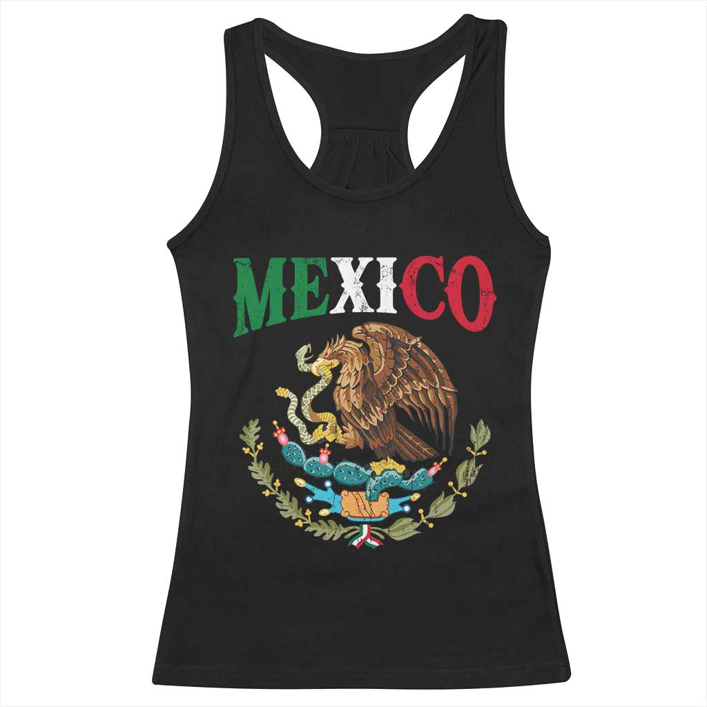 Mexican Coat Of Arms Mexico Vintage Flag Racerback Tank Top TS11 Black Print Your Wear