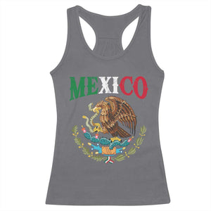 Mexican Coat Of Arms Mexico Vintage Flag Racerback Tank Top TS11 Charcoal Print Your Wear