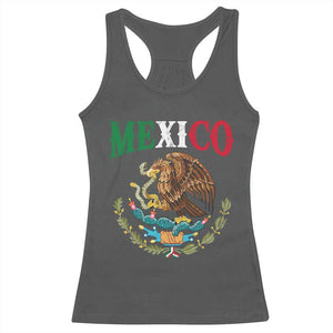 Mexican Coat Of Arms Mexico Vintage Flag Racerback Tank Top TS11 Dark Heather Print Your Wear