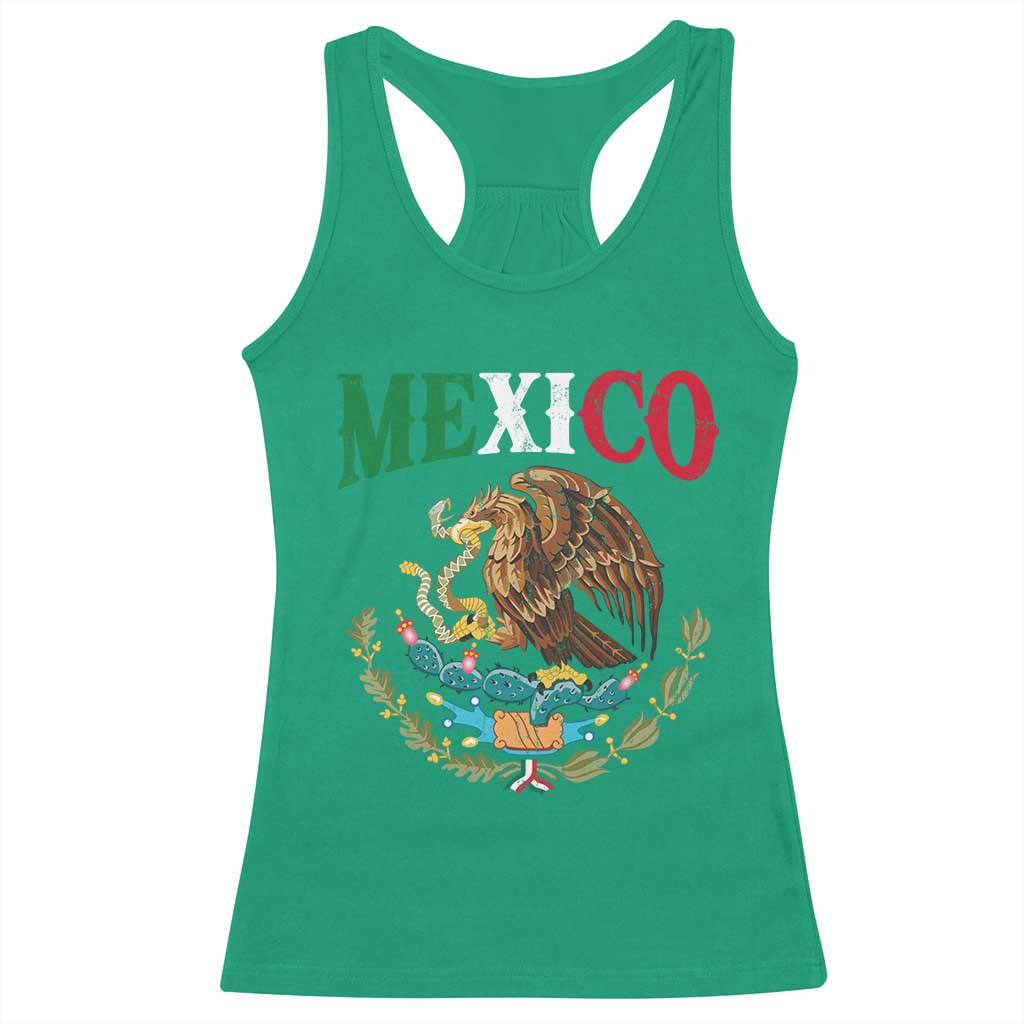 Mexican Coat Of Arms Mexico Vintage Flag Racerback Tank Top TS11 Irish Green Print Your Wear
