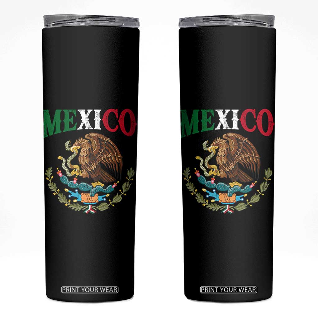 Mexican Coat Of Arms Mexico Vintage Flag Skinny Tumbler TS11 Black Print Your Wear