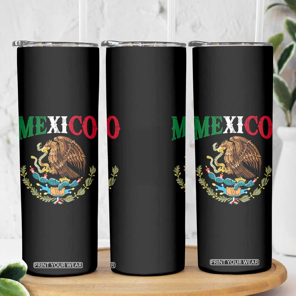 Mexican Coat Of Arms Mexico Vintage Flag Skinny Tumbler TS11 Print Your Wear