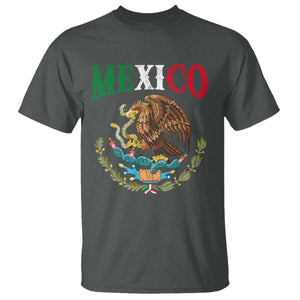 Mexican Coat Of Arms Mexico Vintage Flag T Shirt TS11 Dark Heather Print Your Wear