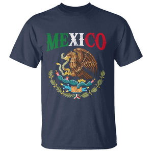 Mexican Coat Of Arms Mexico Vintage Flag T Shirt TS11 Navy Print Your Wear