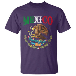 Mexican Coat Of Arms Mexico Vintage Flag T Shirt TS11 Purple Print Your Wear